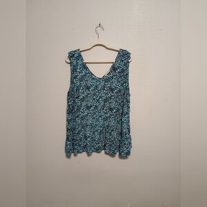 LOFT Floral Sleeveless Top - Blue